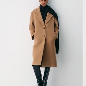 Aritzia Wilfred Tan Wool Coat for Women